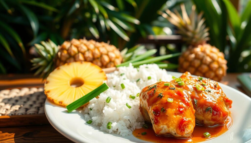 island glazed chicken and coconut rice island glazed chicken and coconut rice
