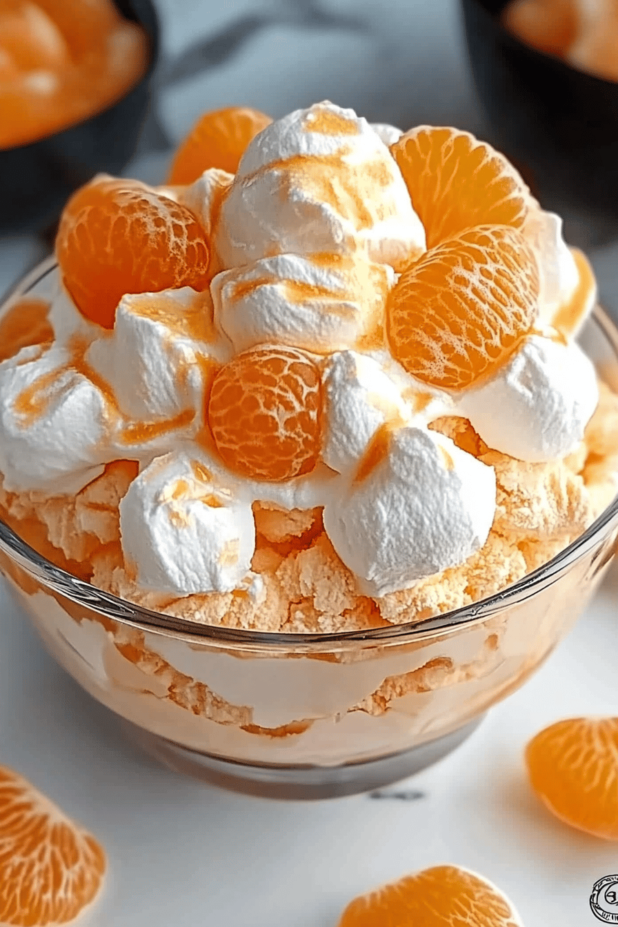 Creamsicle Orange Fluff ingredients organized and measured on kitchen counter