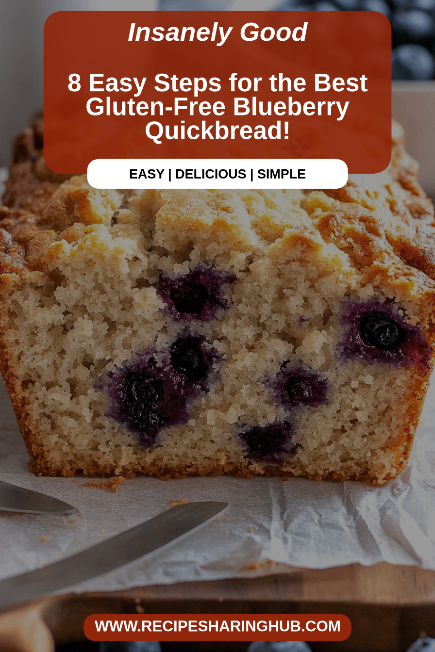 Gluten-Free Blueberry Quickbread final dish beautifully presented and ready to serve