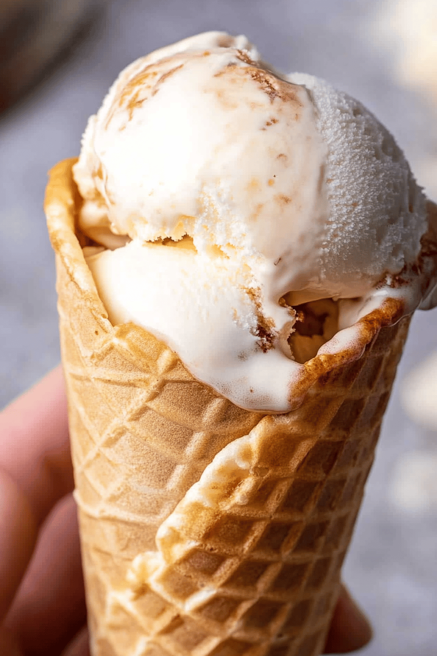 Gluten-Free Ice Cream Cones slice on plate showing perfect texture and swirl pattern